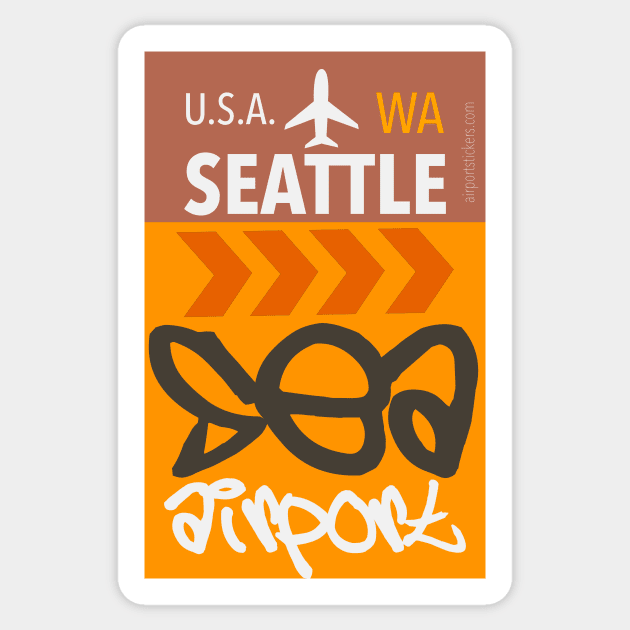 SEA airport code Sticker by Woohoo